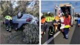 Herido el conductor de un vehículo en un aparatoso accidente de tráfico en Mollina
