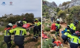 Los bomberos rescatan a una turista herida tras sufrir una caída en el Torcal de Antequera