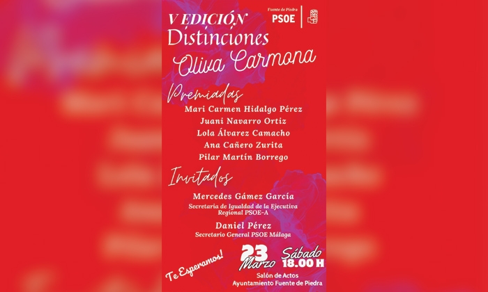El PSOE de Fuente de Piedra entrega los Premios Oliva Carmona