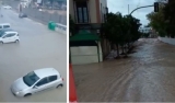 Inundaciones en Marinaleda: la lluvia descarga 100 litros y deja calles y coches anegados