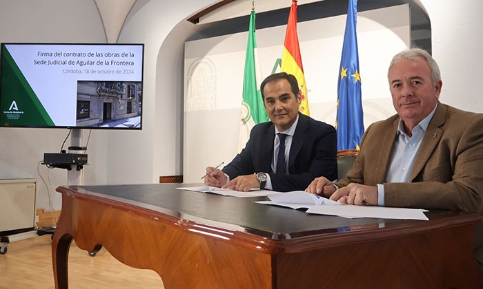 Firma del contrato de esta obra.