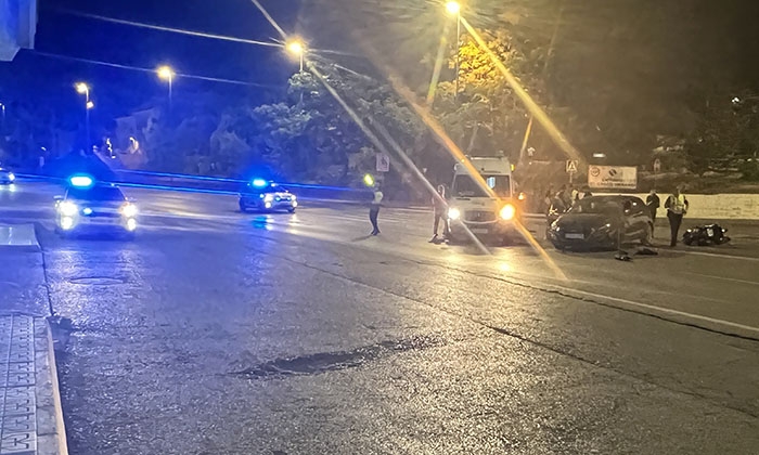Accidente en la avenida de la Guardia Civil de Lucena.