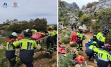 Los bomberos rescatan a una turista herida tras sufrir una ca&iacute;da en el Torcal de Antequera