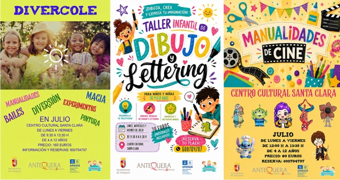 Santa Clara ofrecer&aacute; este verano talleres de dibujo, manualidades y ocio para ni&ntilde;os en Antequera