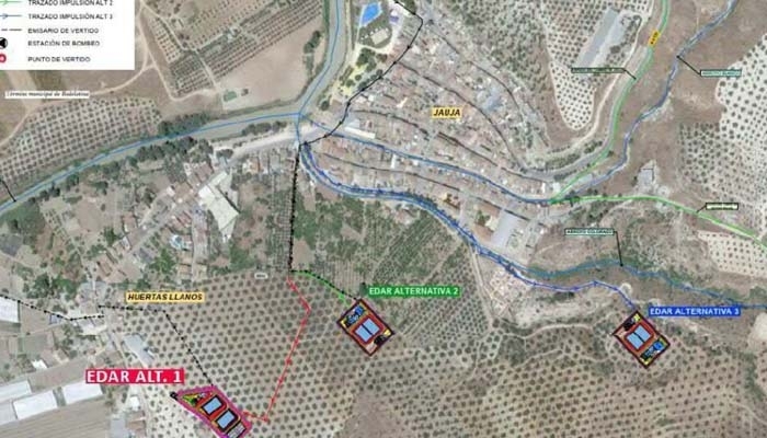 Plano de las diferentes alternativas de ubicaci&oacute;n planteadas por la Junta.