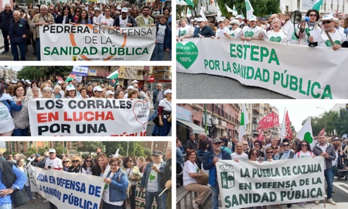 Cientos de vecinos del &Aacute;rea de Osuna se echan a la calle en Sevilla por una sanidad p&uacute;blica de calidad