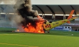Incendio de la aeronave sanitaria.