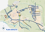 Plano del Plan de Asfalto 2022 de Cabra.