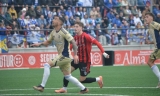 Tomazinho frente al Recreativo de Huelva en el Manuel Polinario