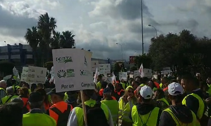 Productores de la Sierra Sur y la Campi&ntilde;a participan en la protesta del campo en el puerto de Algeciras