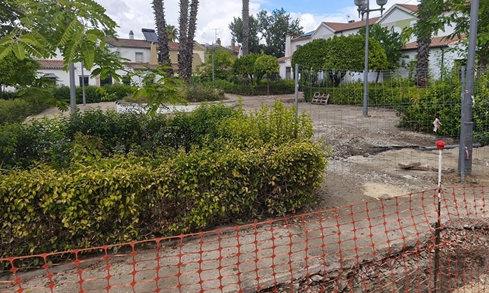 Plaza Juan Ruiz de Castroviejo, durante el desarrollo de las obras.