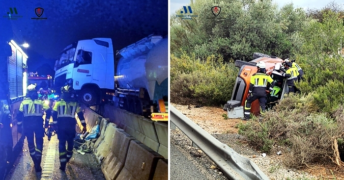 Tres heridos en dos accidentes de tr&aacute;fico en Antequera