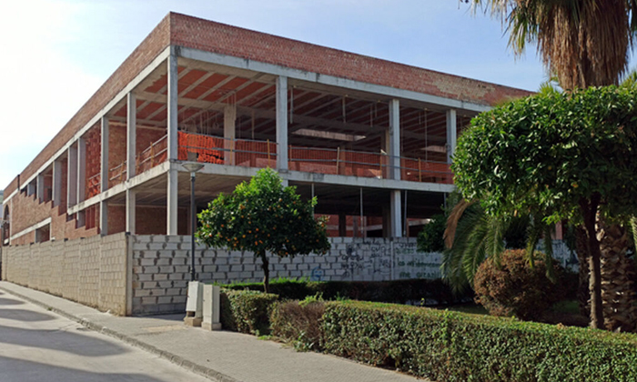 Estructura del edificio proyectado en 2008 por la Seguridad Social en Lucena.
