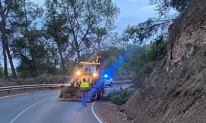 Incidencias de la borrasca en el t&eacute;rmino municipal de Benamej&iacute;.